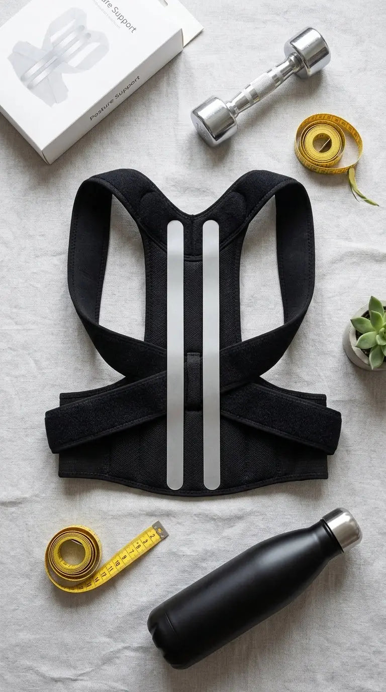 Men Adjustable Mesh Posture Corrector Belt Black Voltzo 5 -store