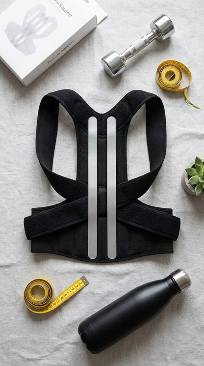 Men Adjustable Mesh Posture Corrector Belt Black Voltzo 5 -store